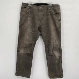 Kuhl Mens Classic Straight Jeans Brown Vintage Patina Dye Stretch Pocket 38 x 30
